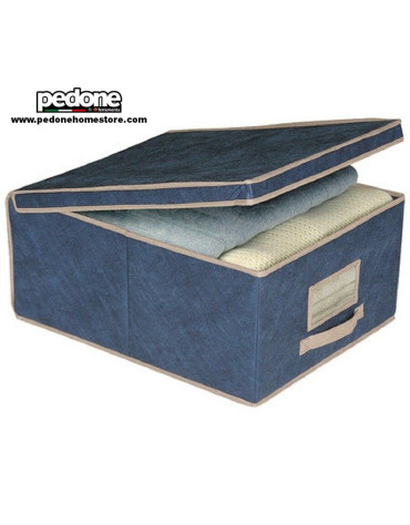 ORDINETT SCATOLA PORTABIANCHERIA IN TNT LARGE BLUE 50X40X25