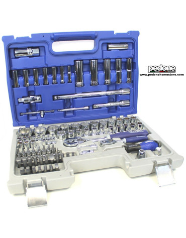 ASSORTIMENTO BUSSOLE E ACCESSORI METRICI 1/4" - 1/2" - 98 PEZZI | E034805 FACOM