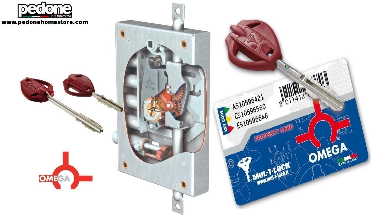 CISA SERRATURA A CILINDRO EUROPEO MUL-T-LOCK OMEGA PLUS COMPLETA DI ACCESSORI 
