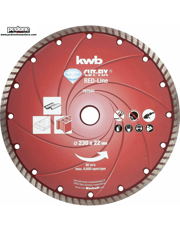 Disco Diamantato Taglio Diamante D.230 KWB Cut-Fix Red-LINE 7978