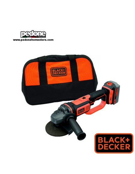 Black & Decker Smerigliatrice Angolare 115 mm Batteria 18V 4.0Ah 8600 Giri BCG720M1