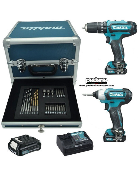 MAKITA trapano percus. HP333D + avvitatore impulsi TD110D 12v 2ah CLX228SAX2