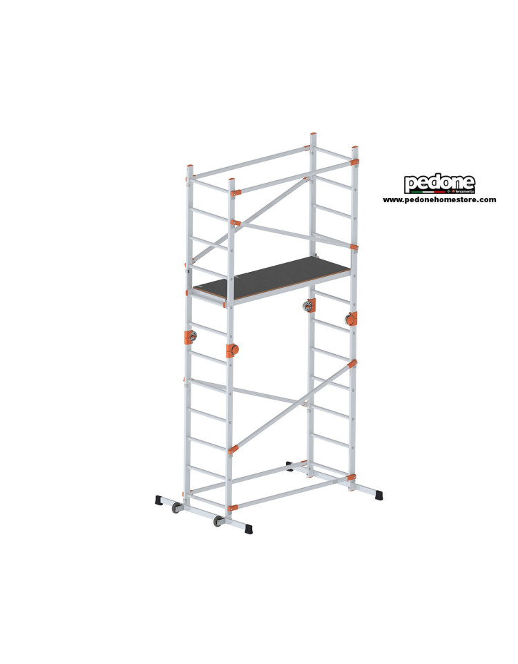 Compra Trabattello Mobile In Alluminio Altezza Massima 3 Metri. Scala  Doppia, Scaletta, Scala Professionale, Scala Telescopica, all'ingrosso