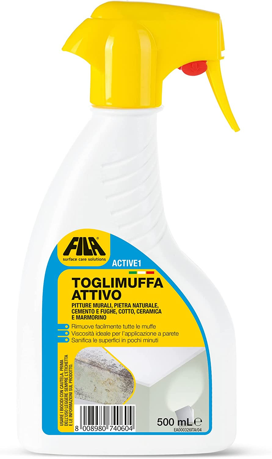 Spray Antimuffa Fila Active 1 500ml Antimuffa Spray Rimuove Rapidamente la  muffa - Pedone S.r.l. Dept Store