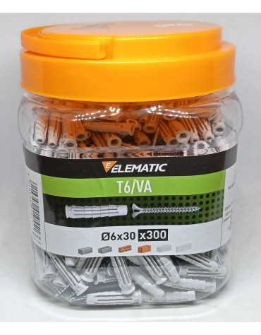 ELEMATIC BOX 300 TASSELLI T6/VA 6x30mm CON VITE cod. 565770