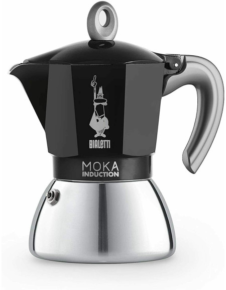BIALETTI Moka Induction Caffettiera per Induzione 2 Tz Caffè Espresso Nero