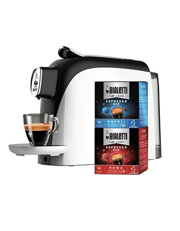 Bialetti Mignon, Macchina Caffè Espresso Per Capsule In Alluminio, Incluse 32 Pz.