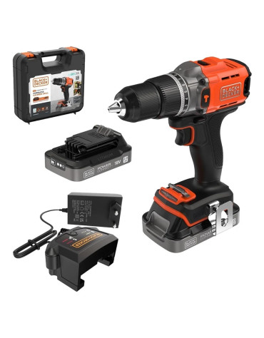 TRAPANO AVVITATORE A BATTERIA CON PERCUSSIONE BCD383D XK-QW 18V - 2 batterie