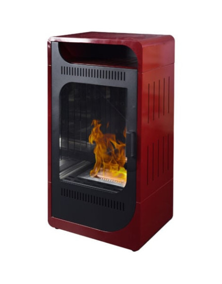 STUFA A COMBUSTIBILE BIOTANOLO 3500W FIAMMETTA VENTILATA BORDEAUX 35MQ