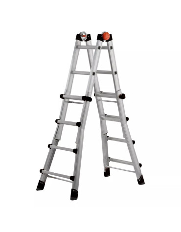 Scala GIERRE Alluminio Multiuso Peppina 5+5 Gradini Portata 150 Kg 482 cm ALL040