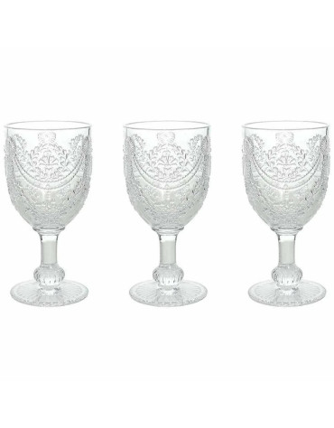 Set 3 Calici da Vino Trasparenti Decorati Tognana Savoia
