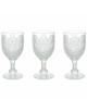 Set 3 Calici da Vino Trasparenti Decorati Tognana Savoia