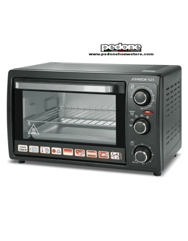 JOHNSON Forno Fornetto Elettrico Ventilato Grill 25 Lt 1300 W Timer X25