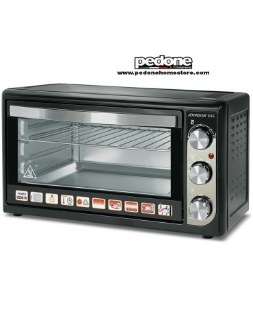 Forno fornetto elettrico Johnson 45 litri statico e ventilato 2000W luce interna timer X45