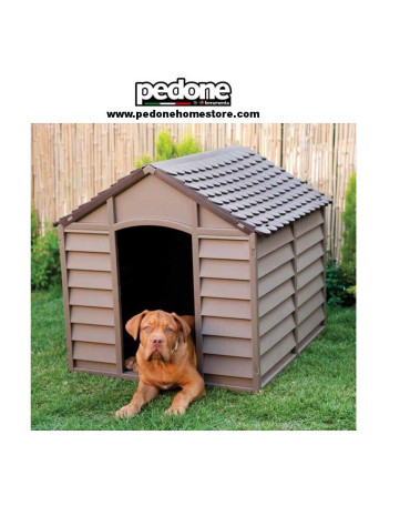 CUCCIA PER CANI PVC RESINA GRANDE 86X84,5X82 MARRONE ESTERNO