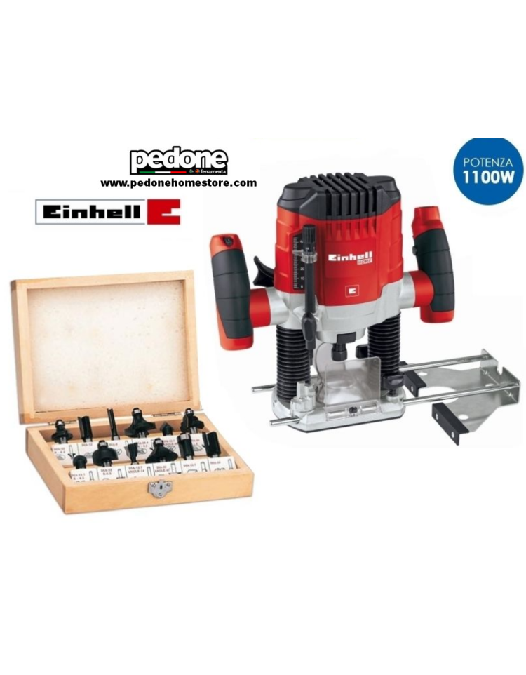 Fresatrice verticale 1100W con set 12 frese in box Einhell - TH-RO